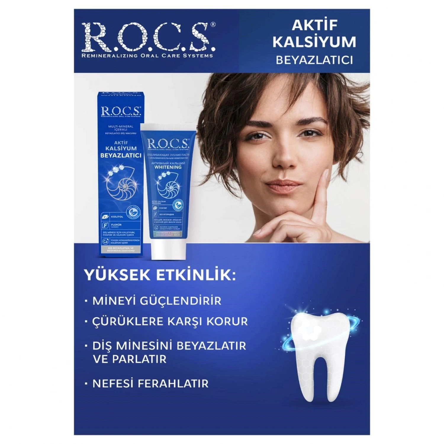 R.o.c.s. Aktif Kalsiyum Beyazlatıcı Diş Macunu 94gr