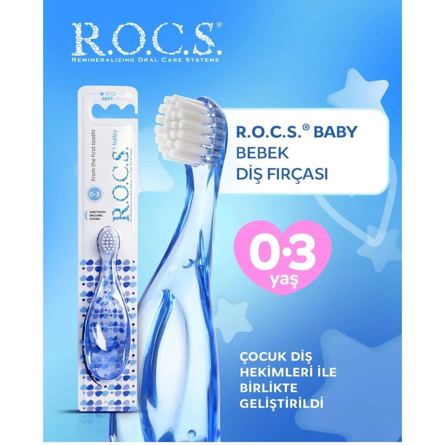 R.o.c.s. Baby 0-3 Yaş Bebek Diş Fırçası Mavi