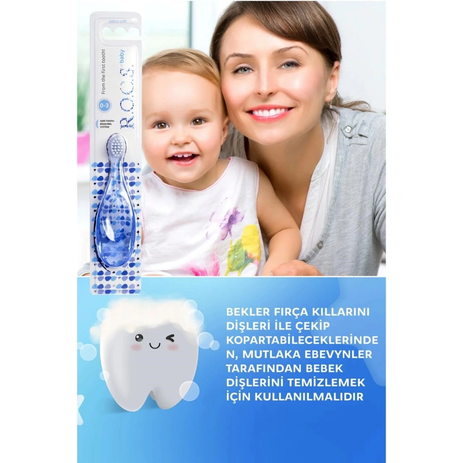 R.o.c.s. Baby 0-3 Yaş Bebek Diş Fırçası Mavi