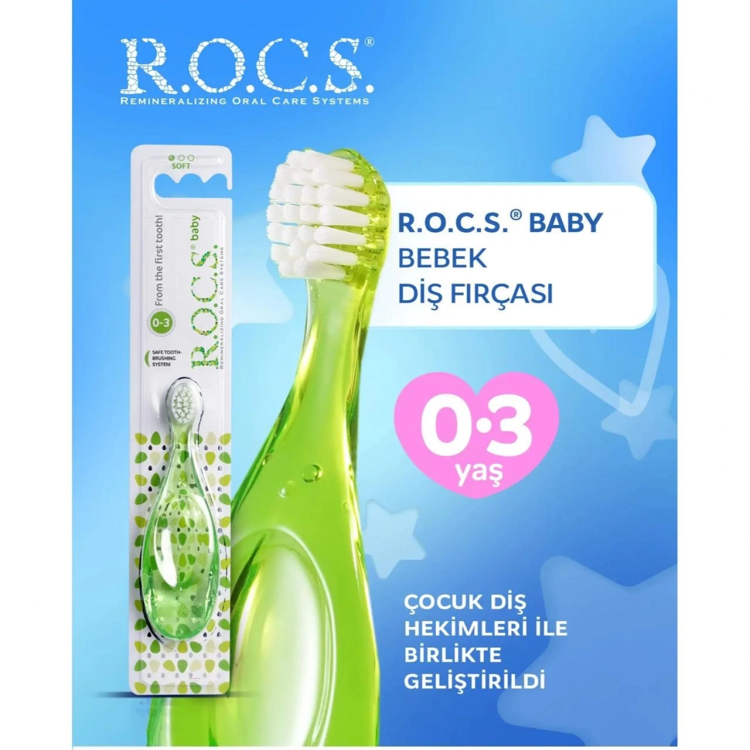 R.o.c.s. Baby 0-3 Yaş Bebek Diş Fırçası Yeşil