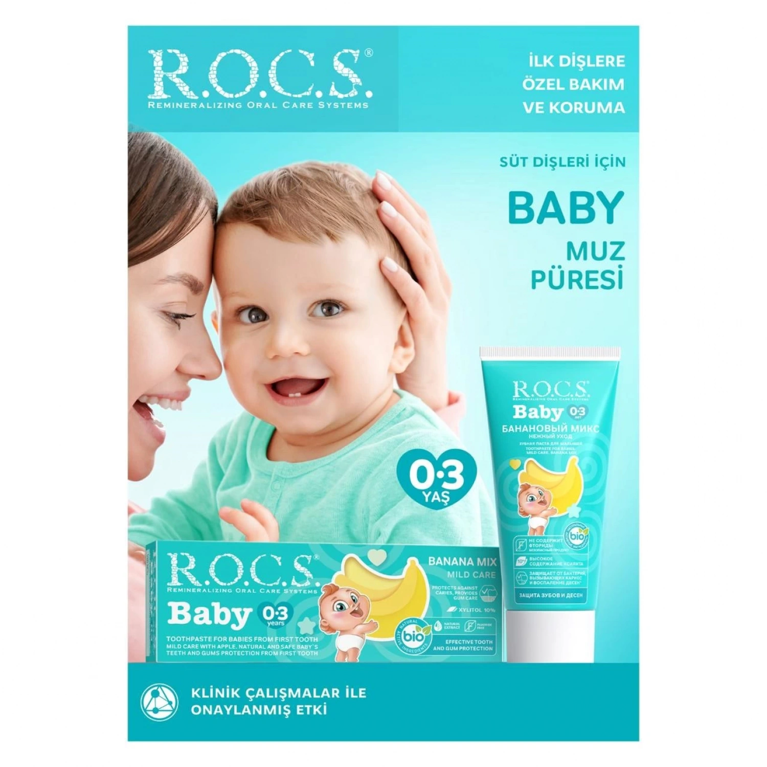 R.o.c.s. Baby 0-3 Yaş Muz Püresi Tadında Florürsüz Diş Macunu 45gr