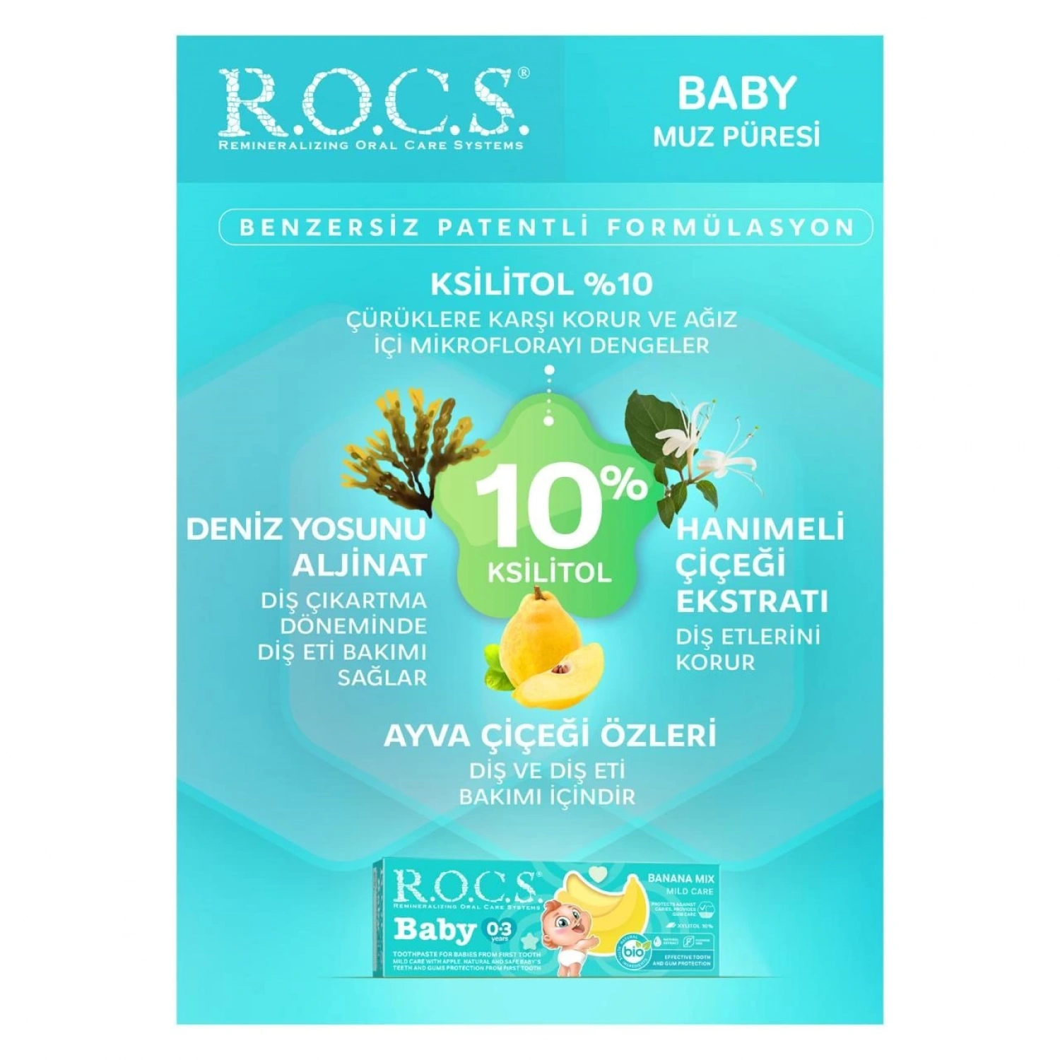 R.o.c.s. Baby 0-3 Yaş Muz Püresi Tadında Florürsüz Diş Macunu 45gr