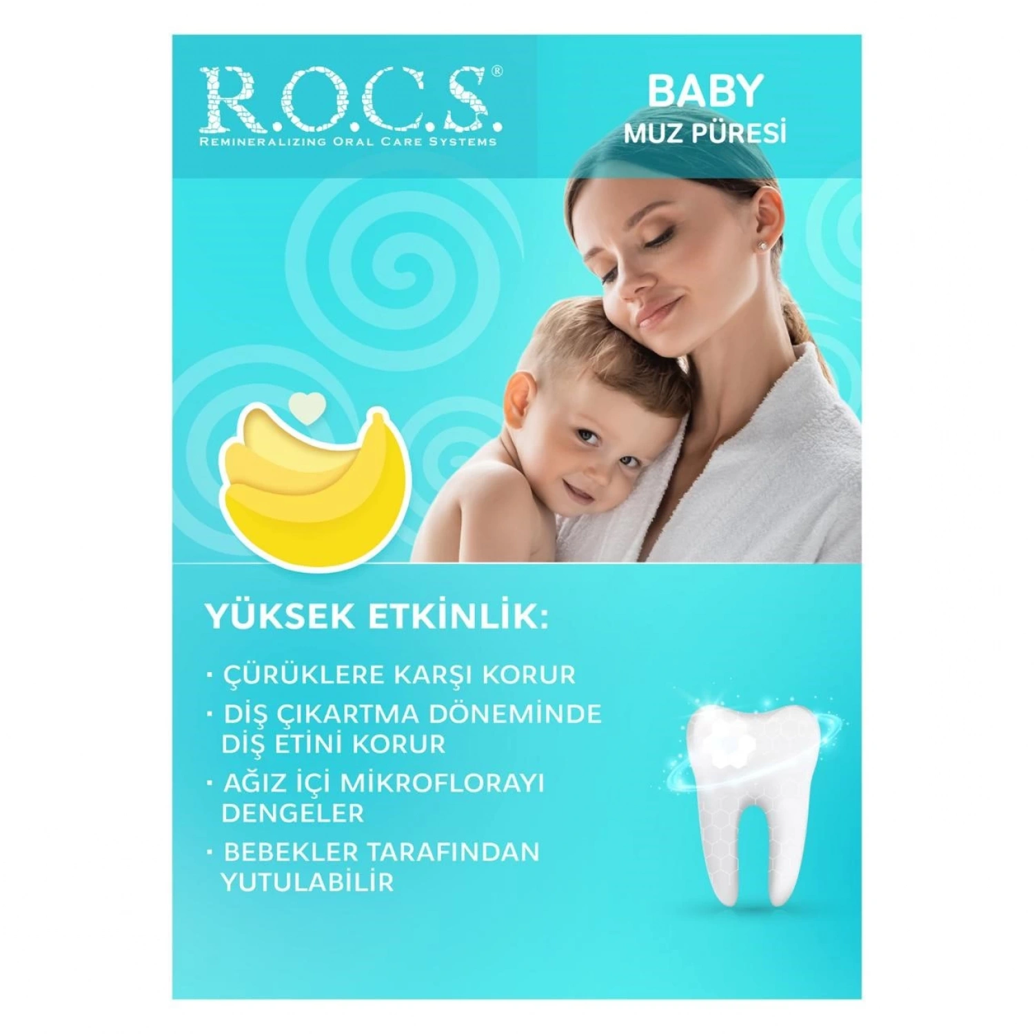 R.o.c.s. Baby 0-3 Yaş Muz Püresi Tadında Florürsüz Diş Macunu 45gr