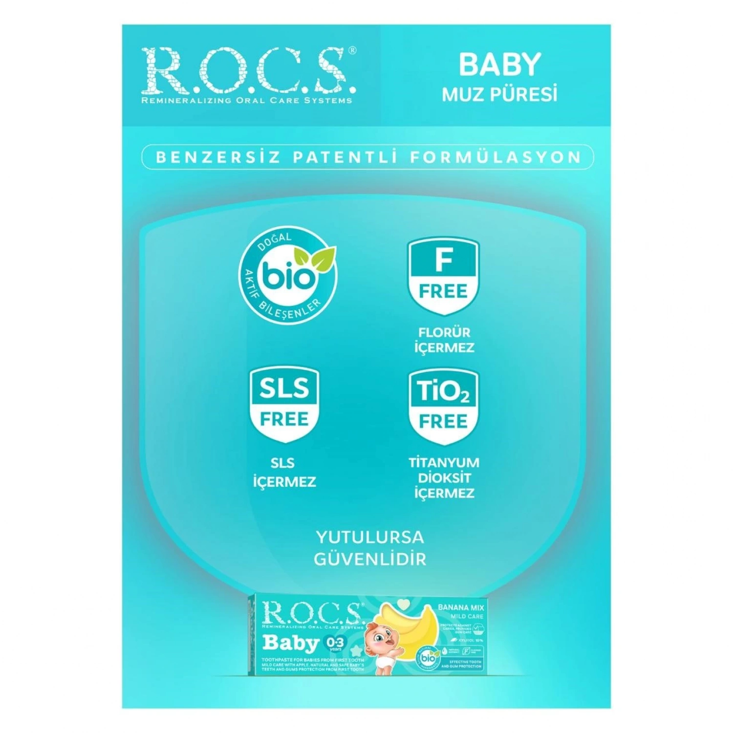R.o.c.s. Baby 0-3 Yaş Muz Püresi Tadında Florürsüz Diş Macunu 45gr
