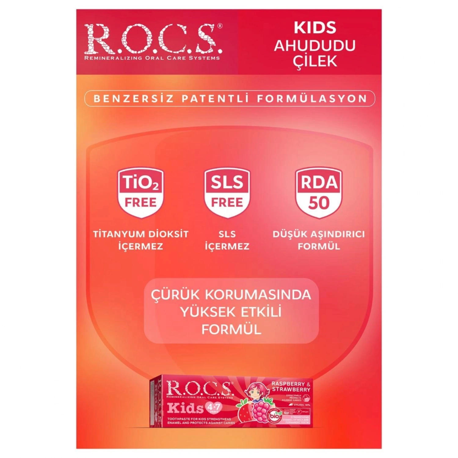 R.o.c.s. Kids 4-7 Yaş Ahududu Çilek Diş Macunu 35ml