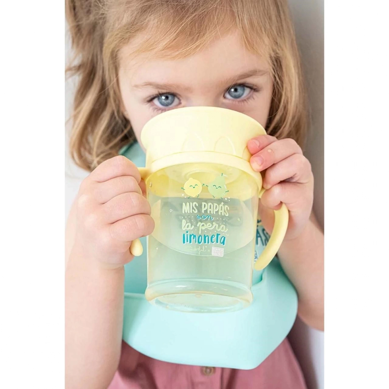 Saro 360 Derece İçilebilen Kulplu Alıştırma Bardağı - Sarı