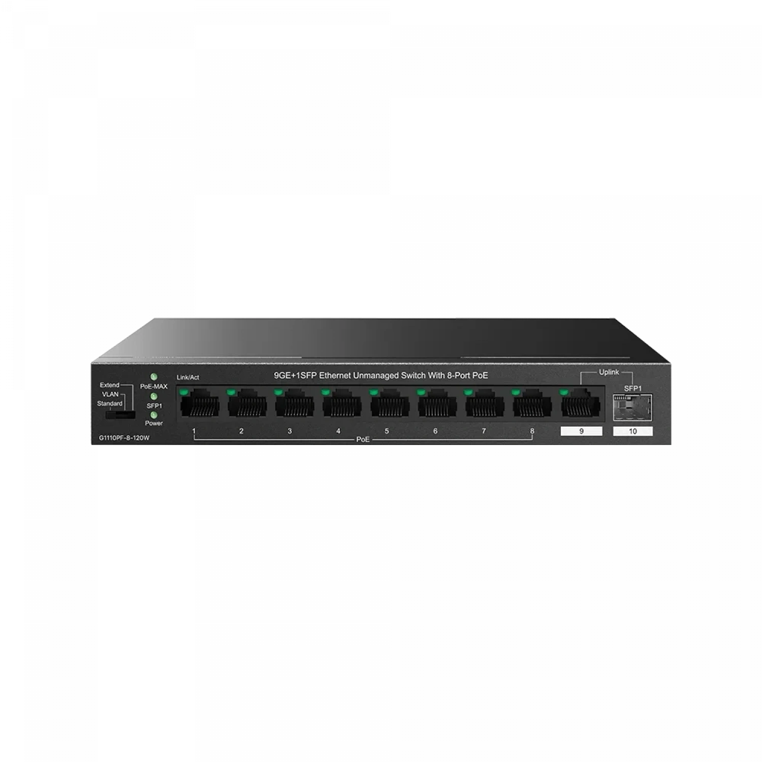 TENDA TEG1110PF-8-120W 10PORT 10/100/1000 SWITCH