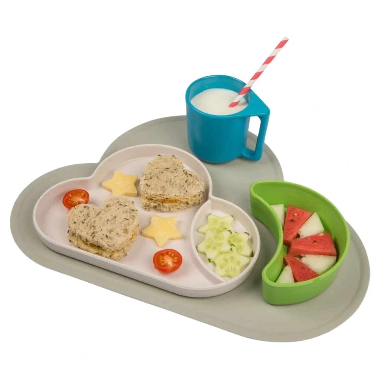 Tum Tum Bambu Yemek Seti - Mavi / Yeşil