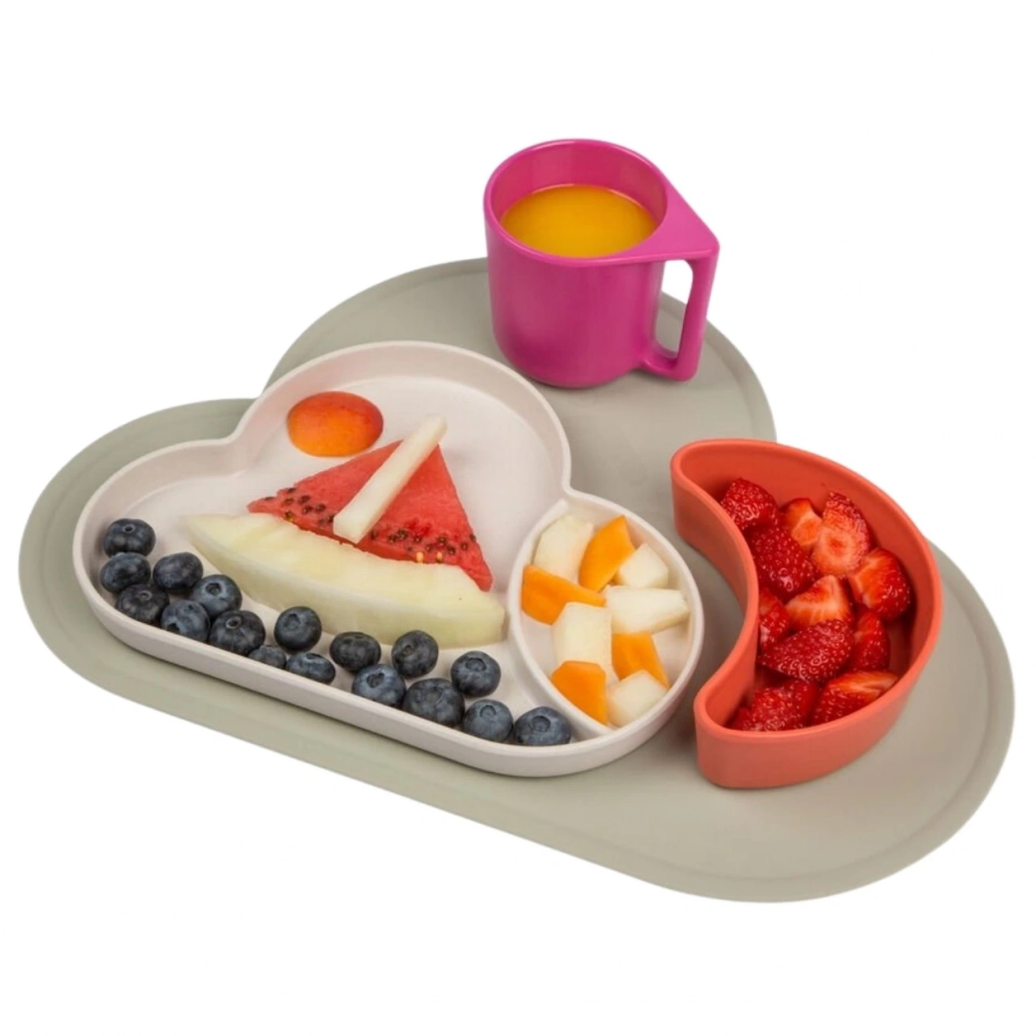 Tum Tum Bambu Yemek Seti - Pembe / Turuncu