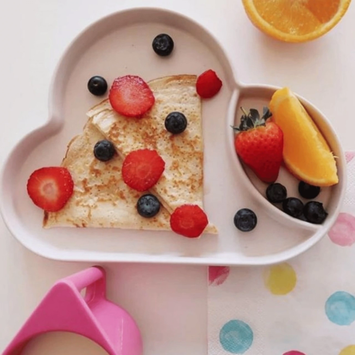 Tum Tum Bambu Yemek Seti - Pembe / Turuncu