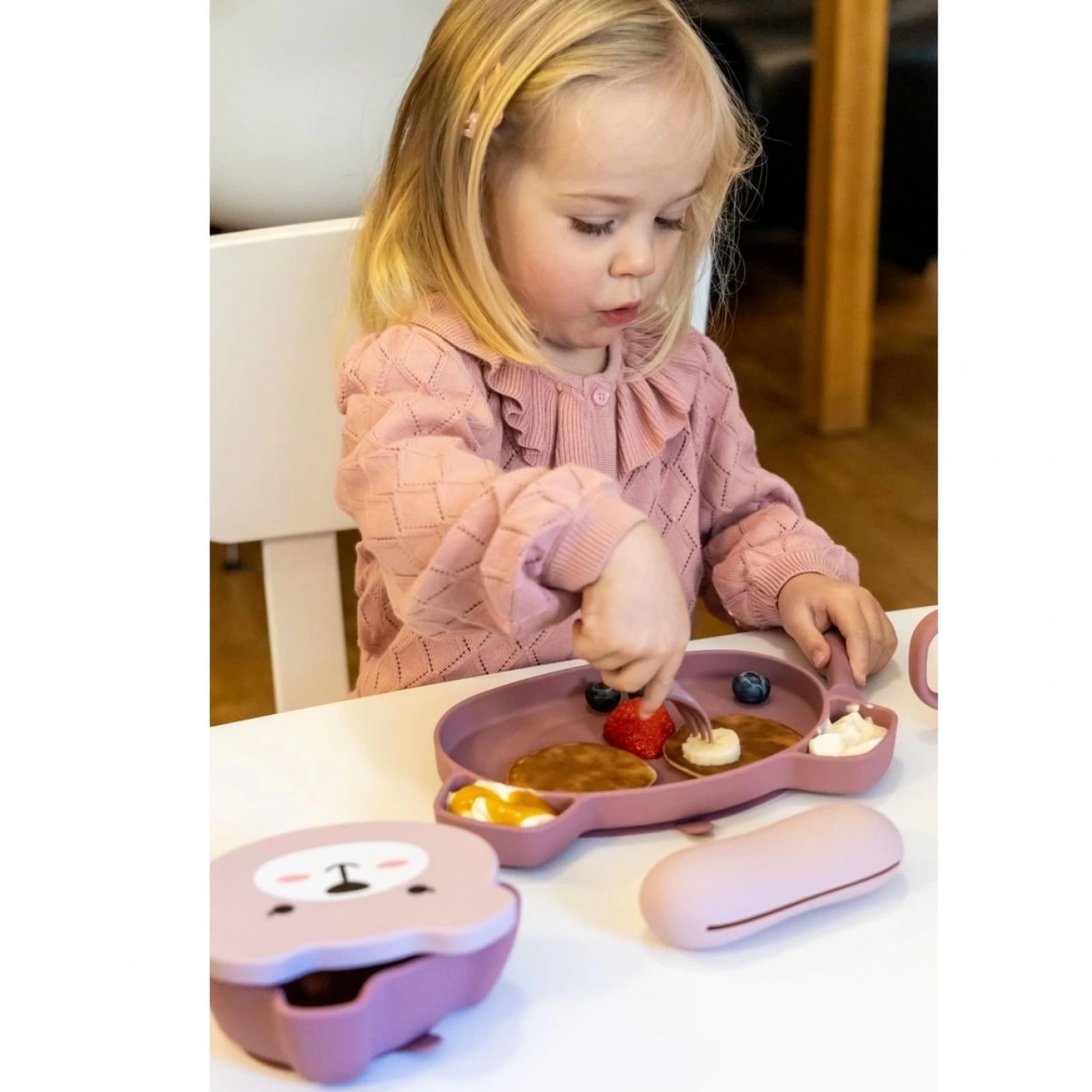 Tum Tum Kutulu Silikon Kaşık Çatal Seti - Betsy Bear