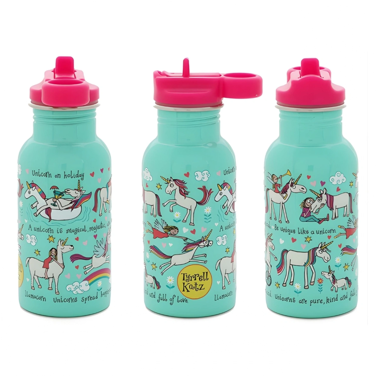 Tyrrell Katz Pipetli Çelik Matara 400ml - Unicorn