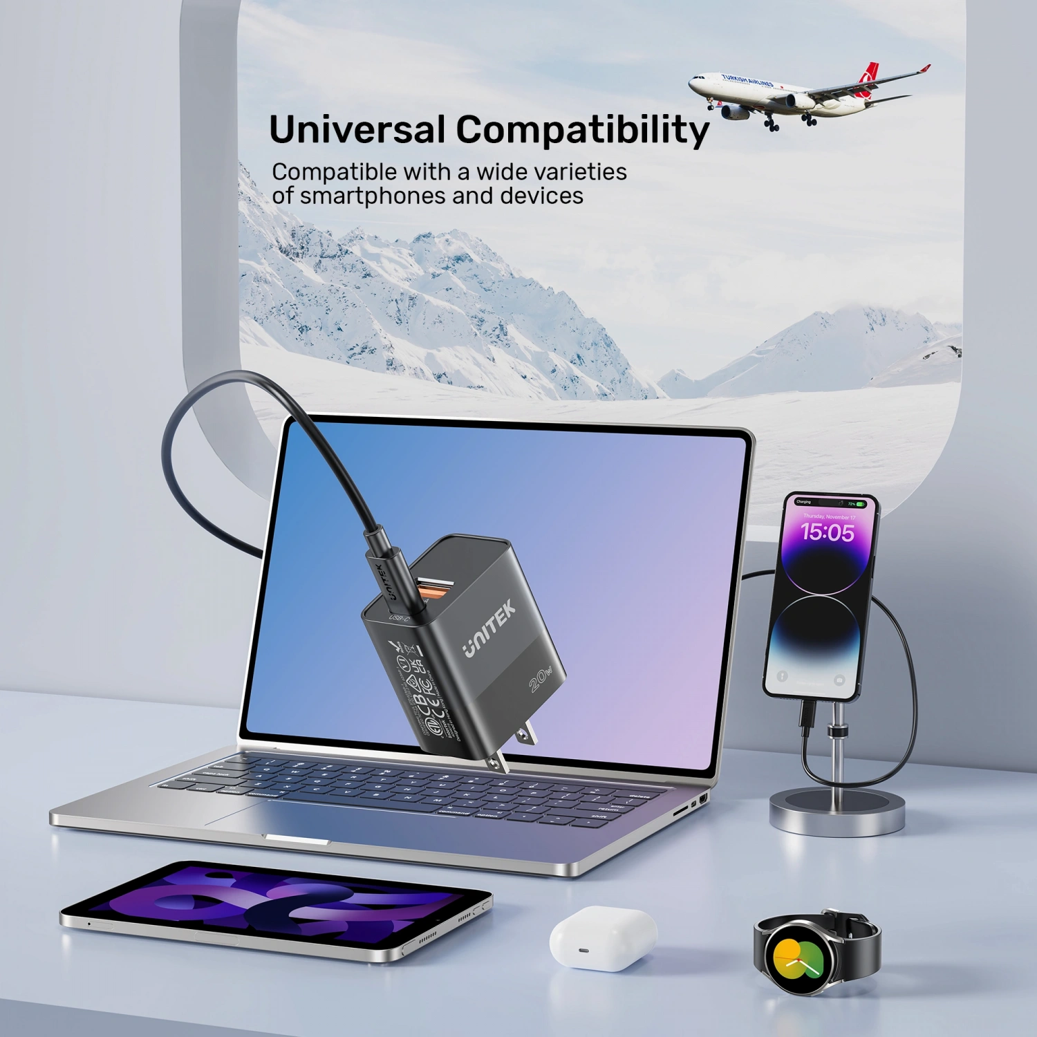 Unitek 20W Hızlı Şarj Adaptörü 1*USB-C (P1124ABK-EU)