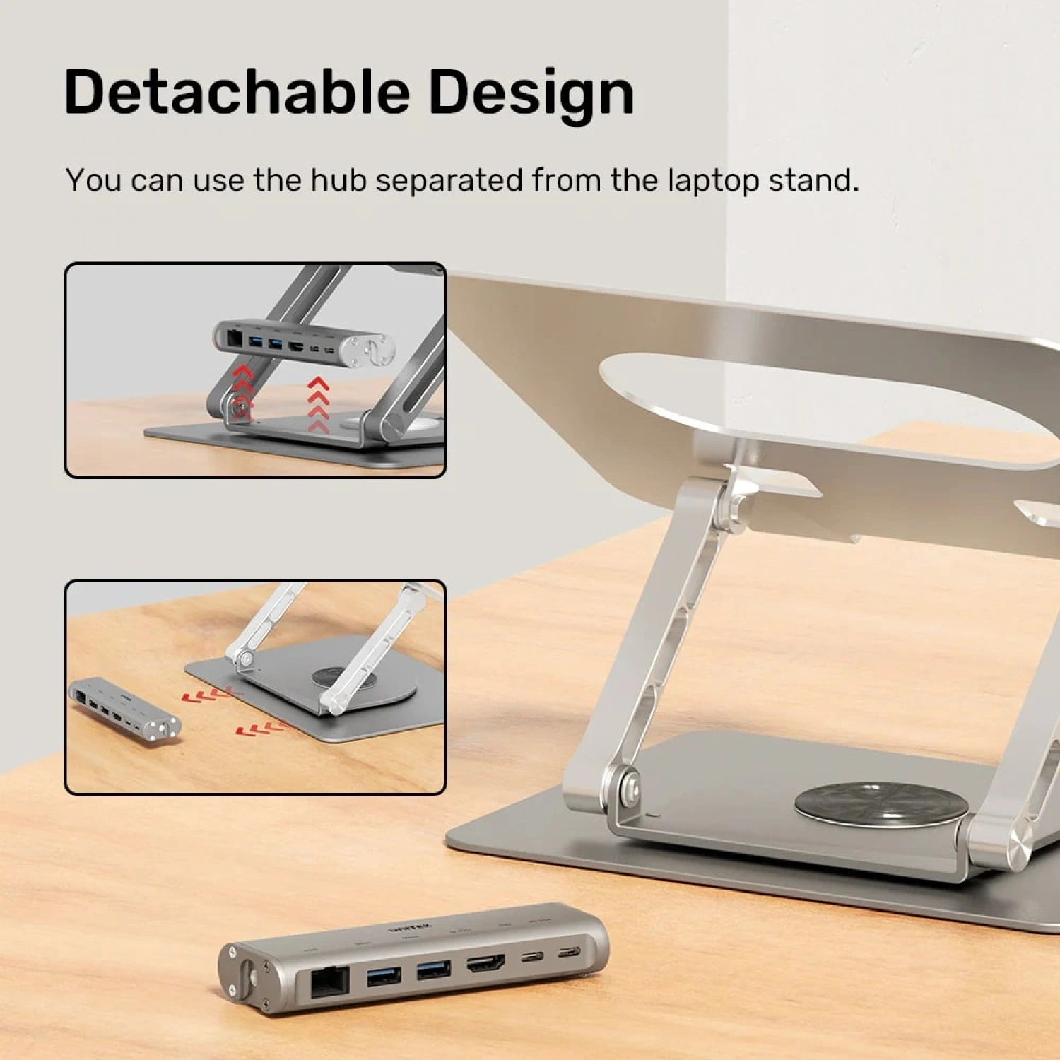 UNITEK 360D METAL 15.6” NOTEBOOK STAND 5in1 D1109B