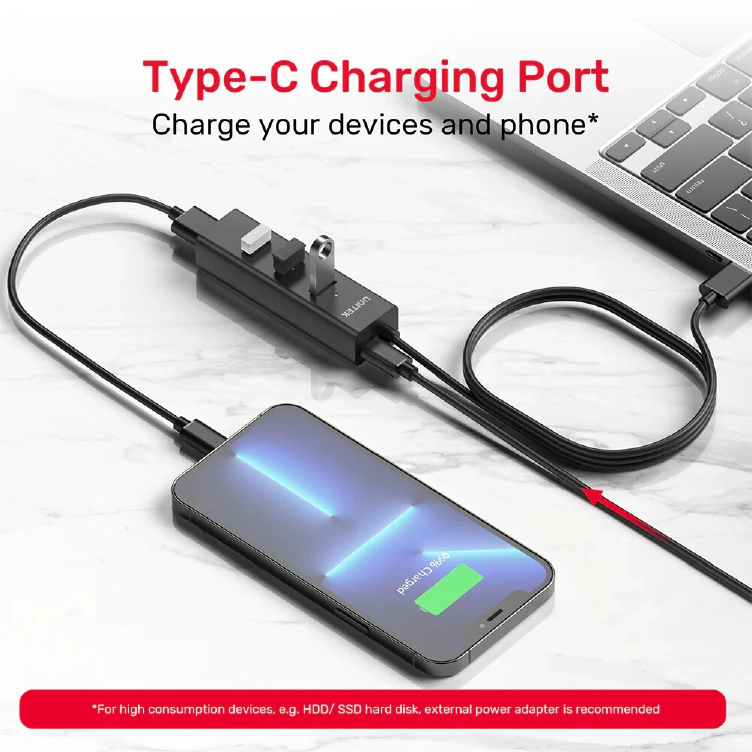 UNITEK 4-IN-1 USB-A 5GBPS HUB (Y-3089V01)