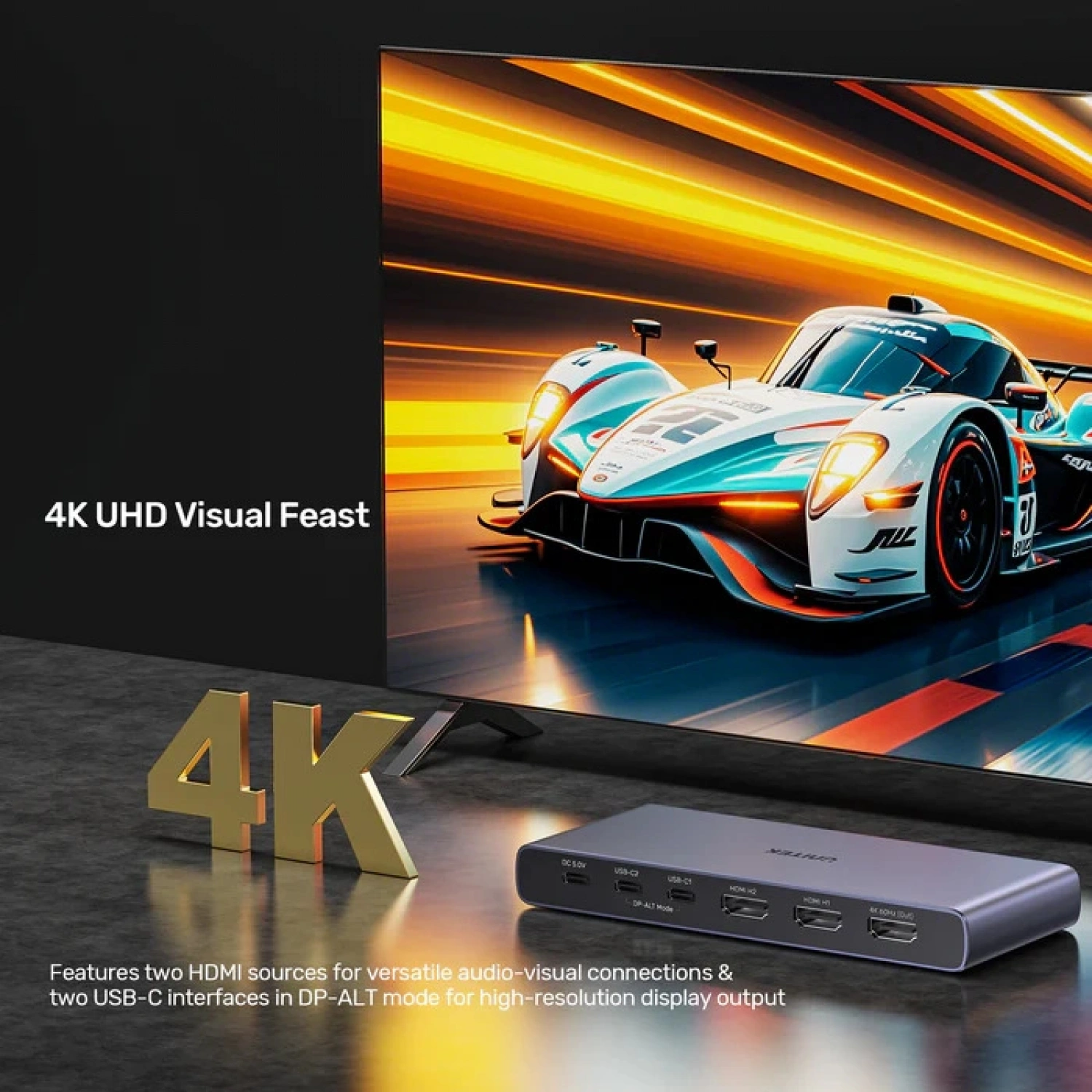 UNITEK 4K HDMI/USB-C SWITCH 4IN1OUT(V1313AGY01-EU)