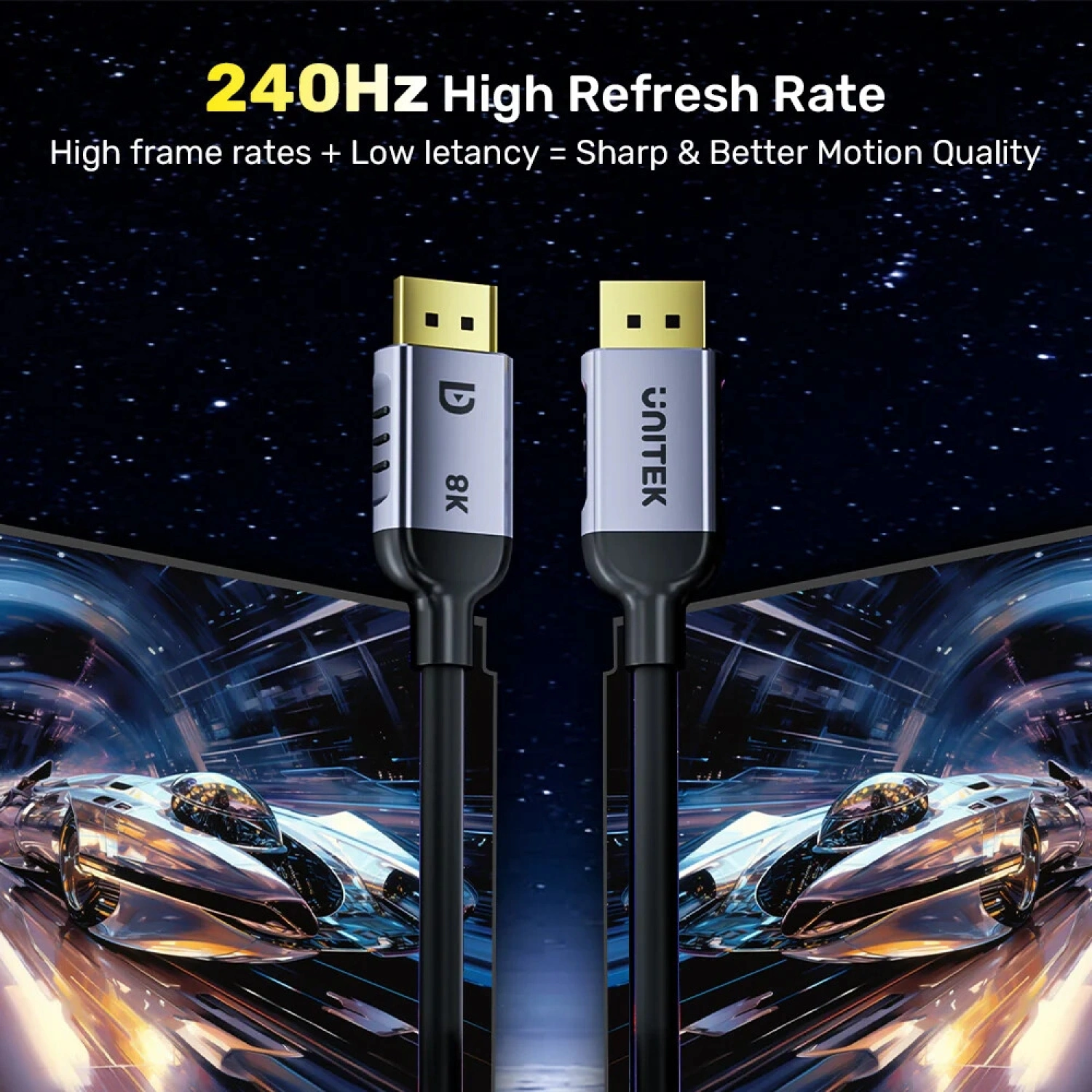 UNITEK 8K DISPLAYPORT 1.4 KABLO 1M (C1628GY01-1M)