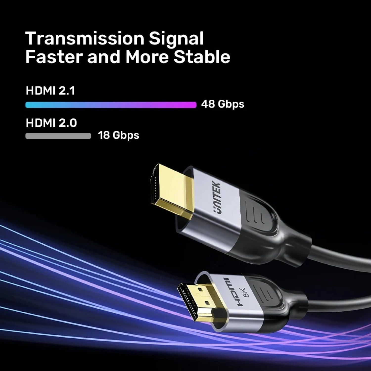 UNITEK HDMI2.1 KABLO 1MT 8K&60Hz (C11086GY-1M)