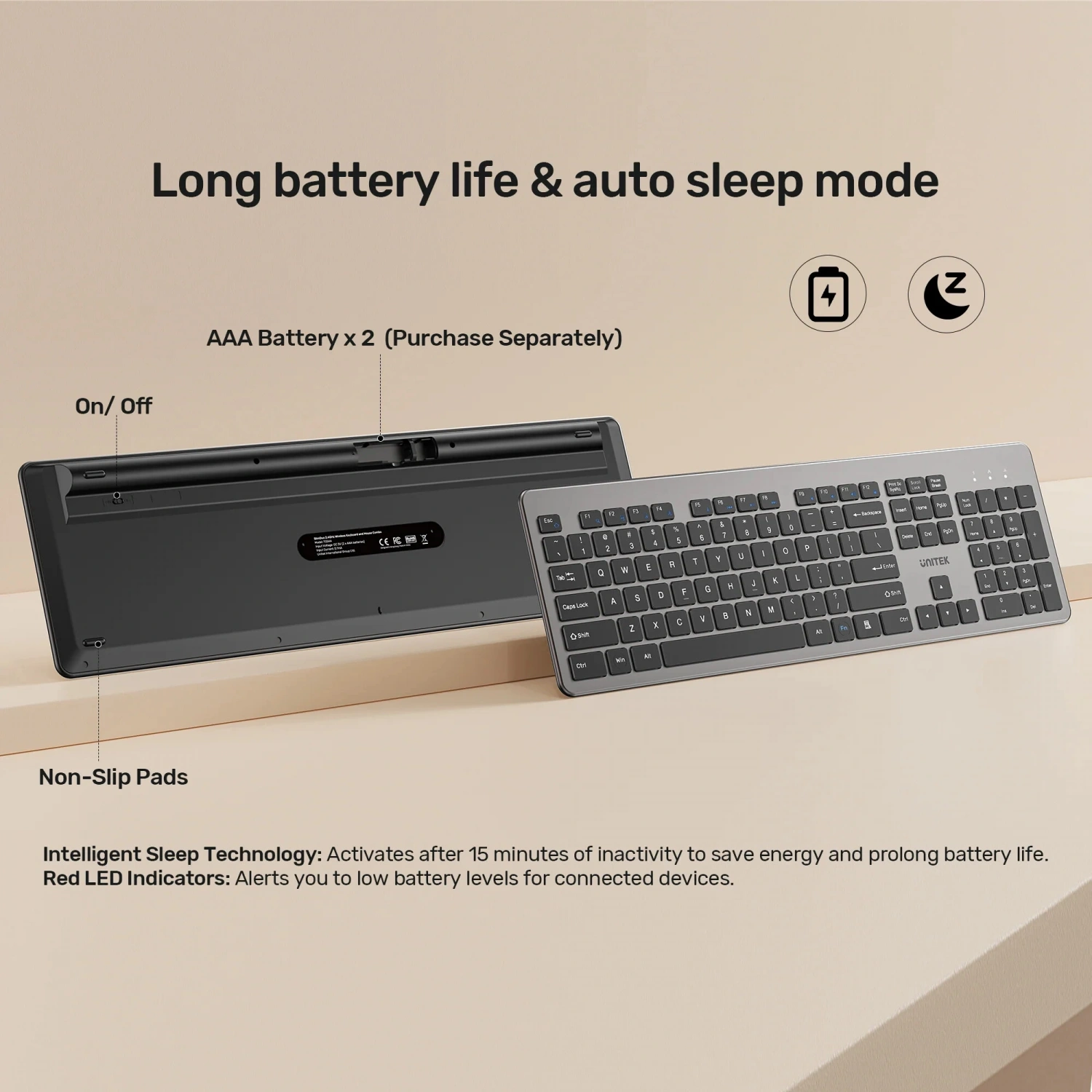 UNITEK SLIMDUO 2.4GHZ KLAVYE SETI (T054AGY01-US)