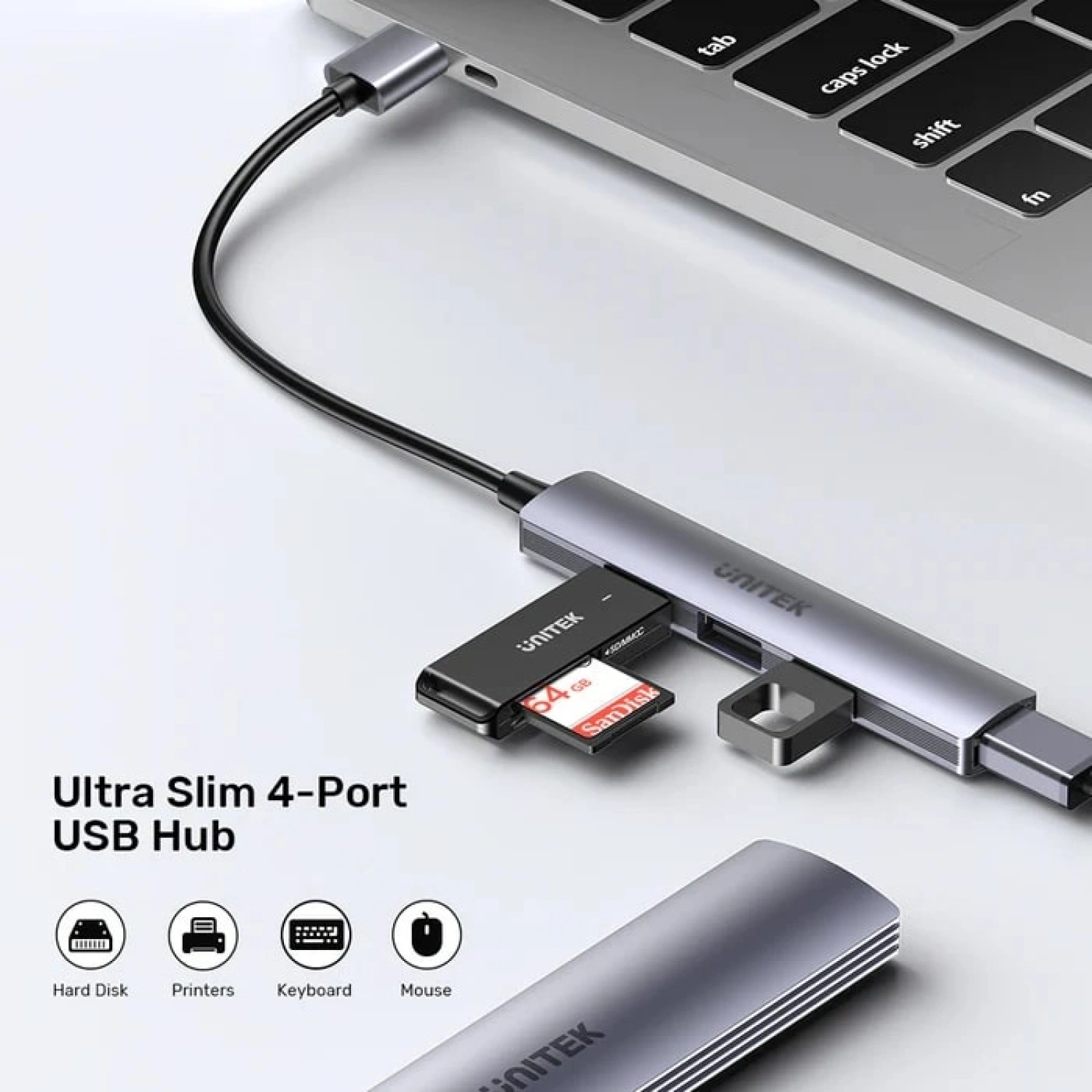 UNITEK TYPE-A TO 4 PORT USB (USB3.0+USB2.0) H1208A