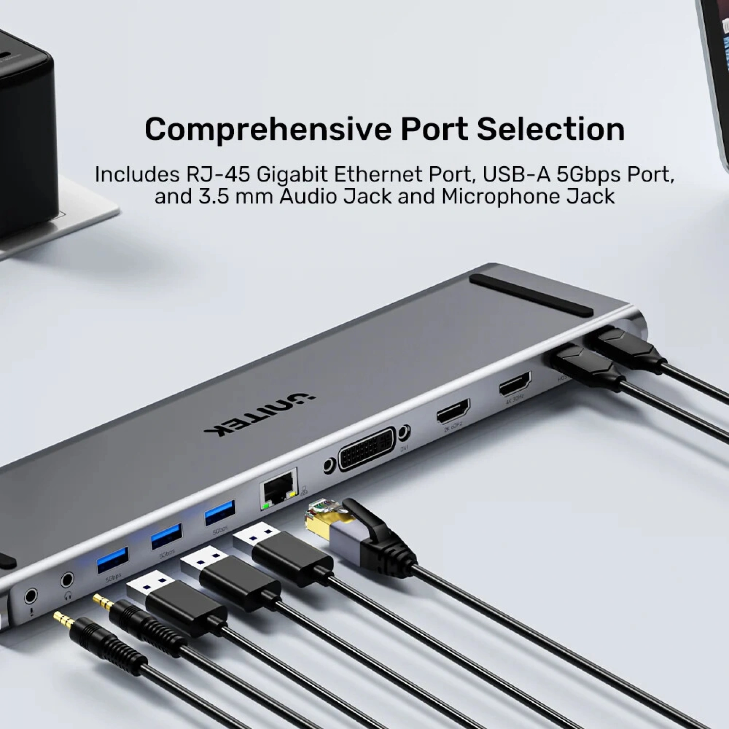 UNITEK UHUB11+ USB-C DISPLAYLINK 4K BAGLANTI ISTASYONU (D1147AGY01)