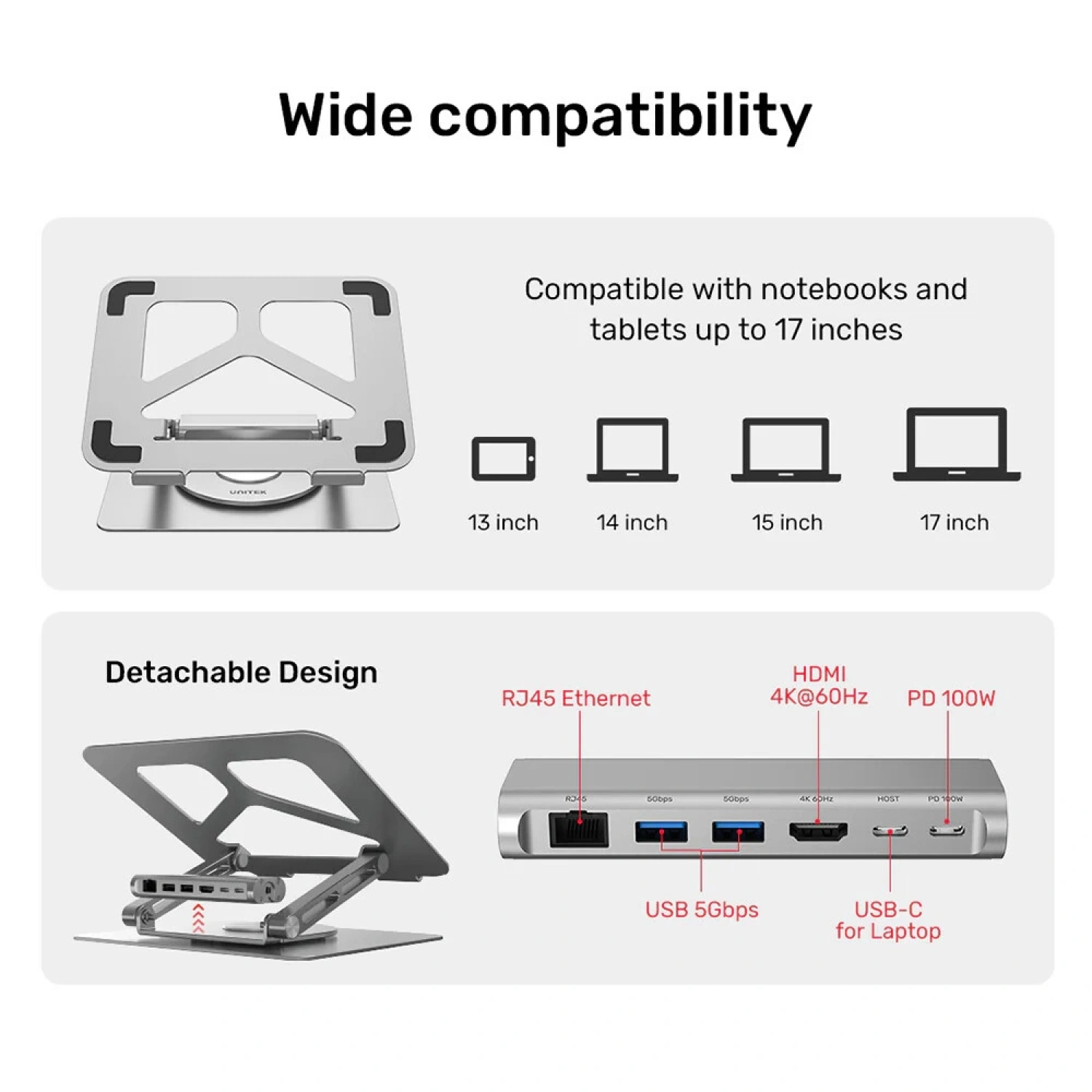 UNITEK USB-C NOTEBOOK STANDI (D1109A)