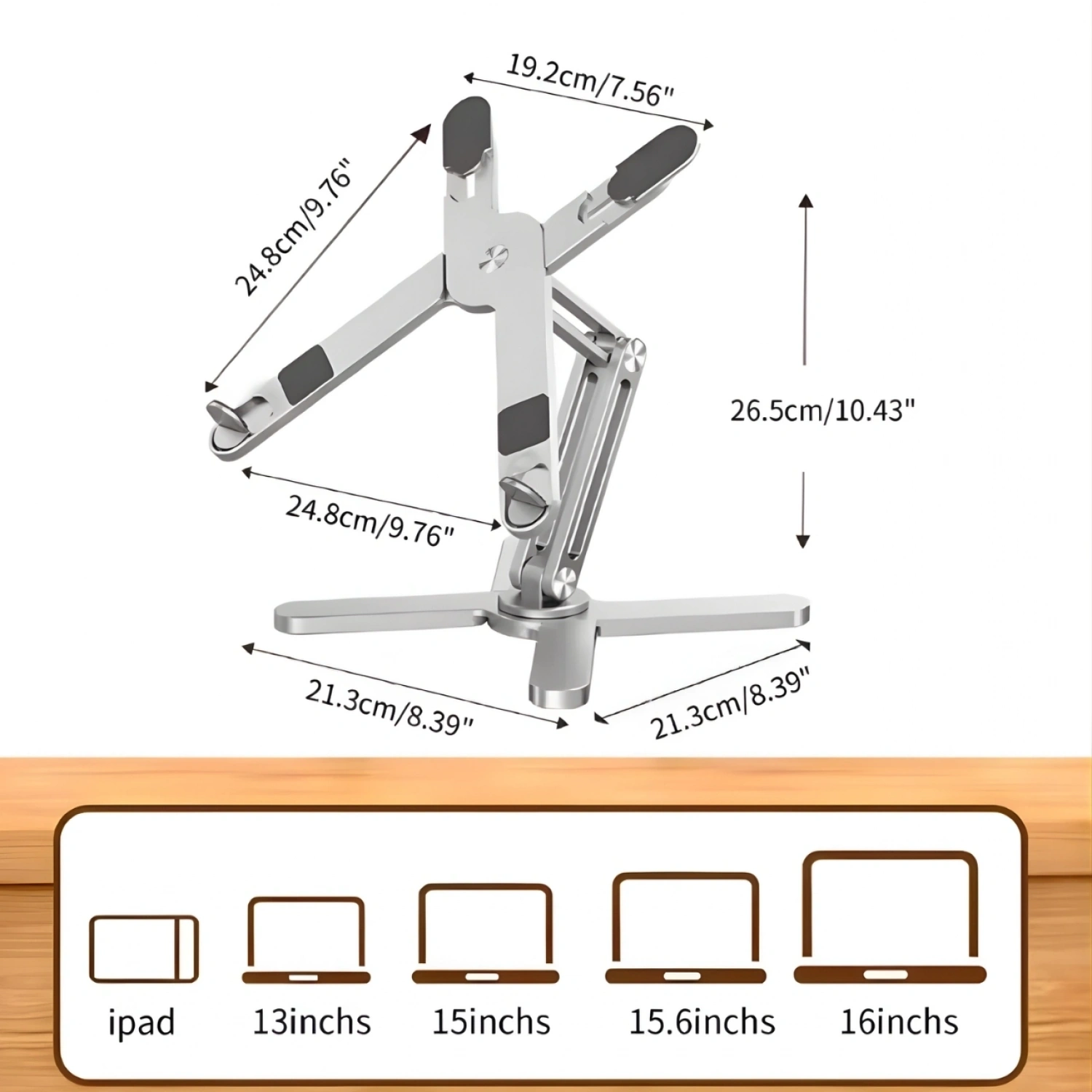 Venture VNT-8001 360° Her Yöne Ayarlanabilir 15.6 Alüminyum Portatif Notebook Stantı