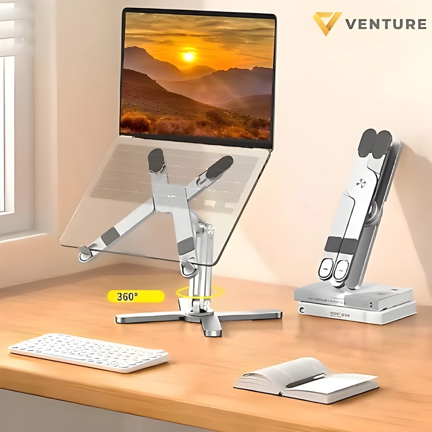 Venture VNT-8001 360° Her Yöne Ayarlanabilir 15.6 Alüminyum Portatif Notebook Stantı