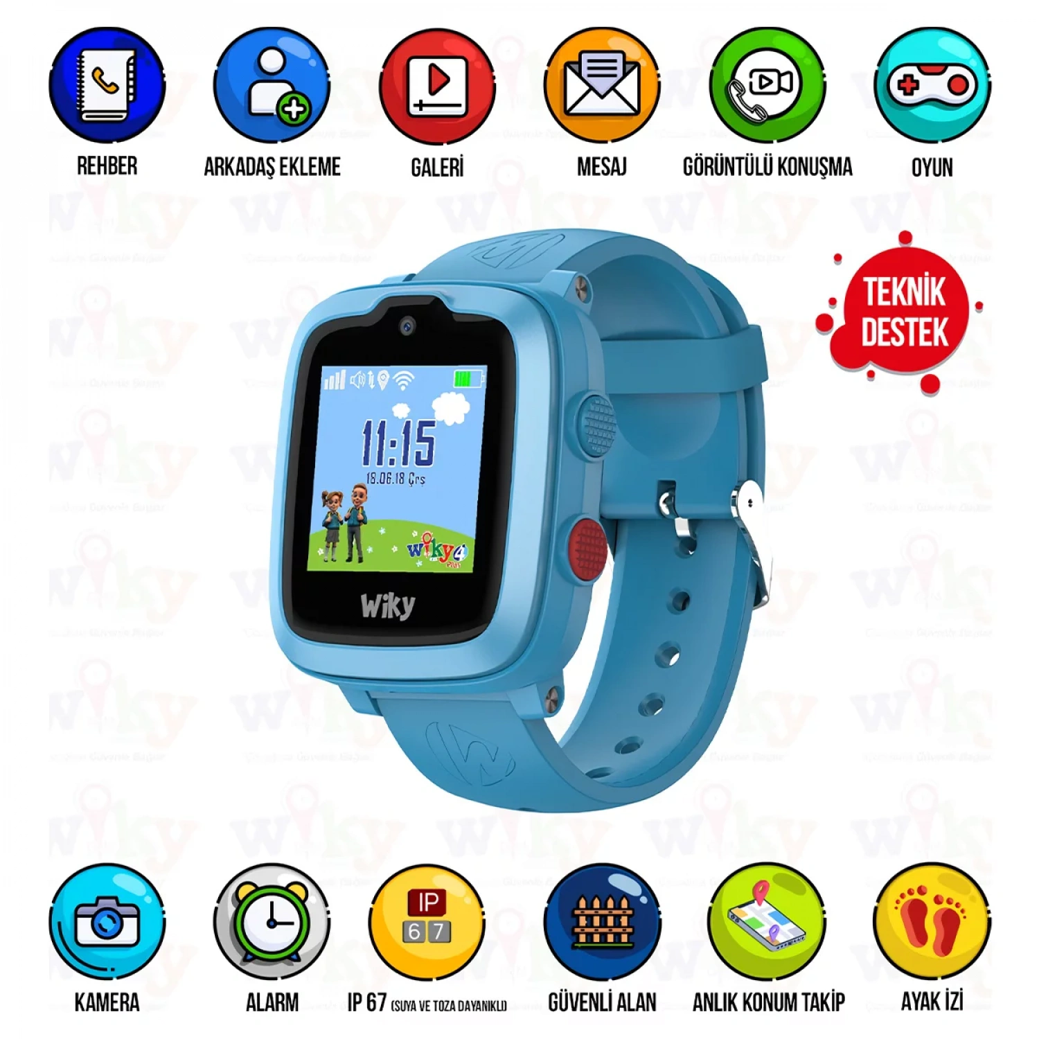 Wiky Watch 4 Plus Mavi Akıllı Çocuk Saati