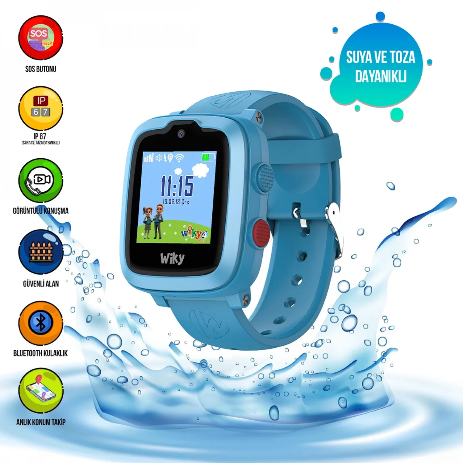 Wiky Watch 4 Plus Mavi Akıllı Çocuk Saati