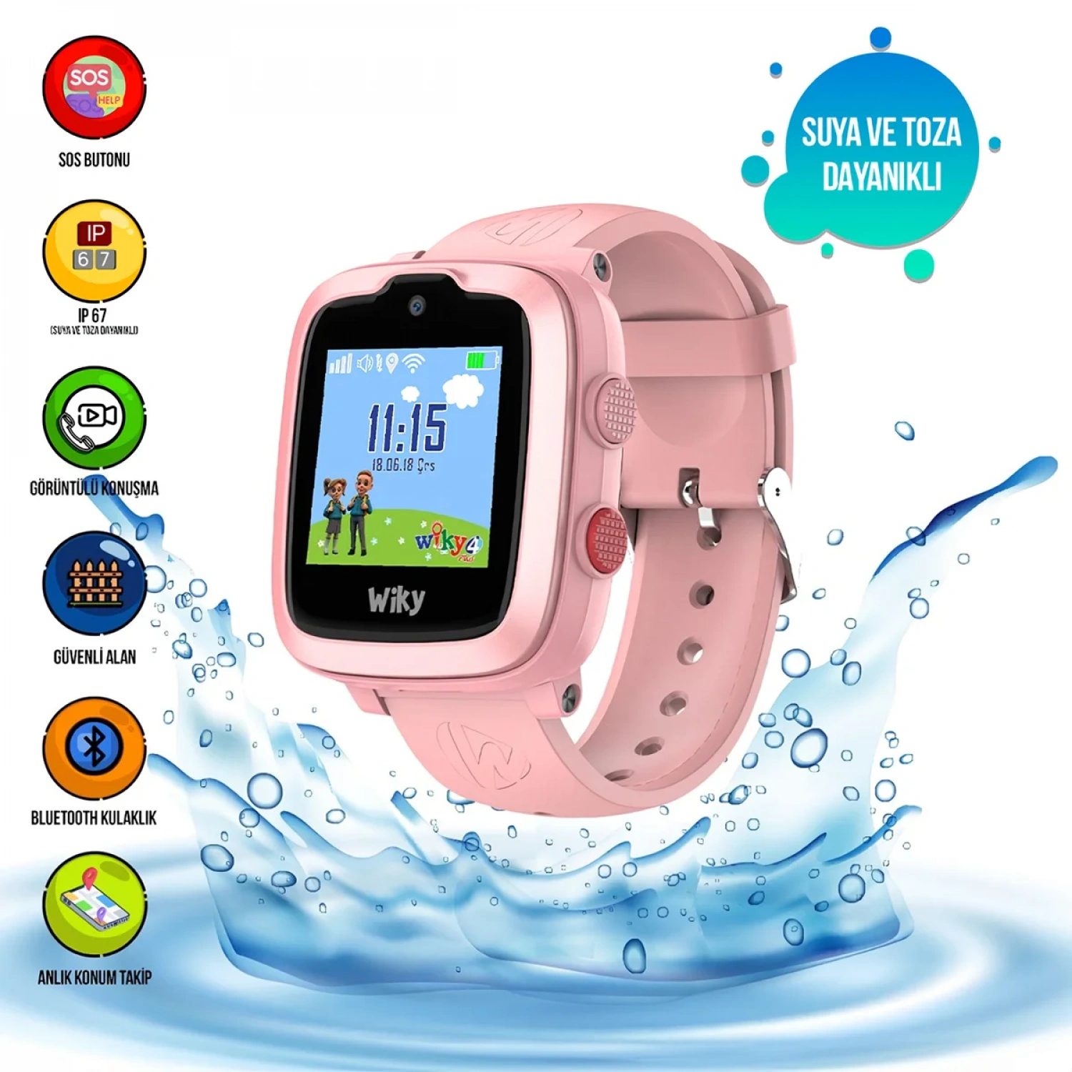 Wiky Watch 4 Plus Pembe Akıllı Çocuk Saati