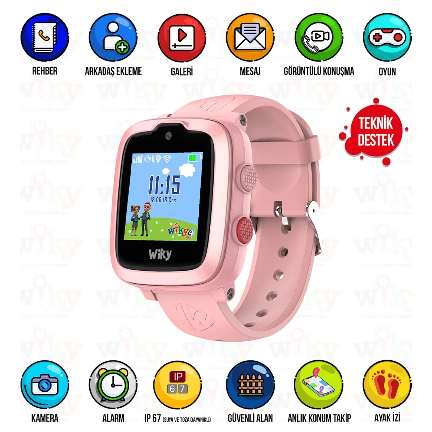 Wiky Watch 4 Plus Pembe Akıllı Çocuk Saati