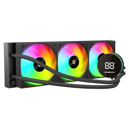 Hyper Rocket 360MM ARGB WL360YN Siyah Sıcaklık Göstergeli İşlemci Sıvı Soğutucu
