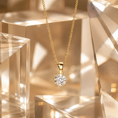 0,05 ct Amor Tektaş Pırlanta Kolye