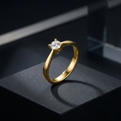 0,05 ct Luna Tektaş Pırlanta Yüzük