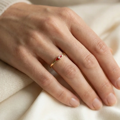 Göz Mineli Pırlanta Yüzük