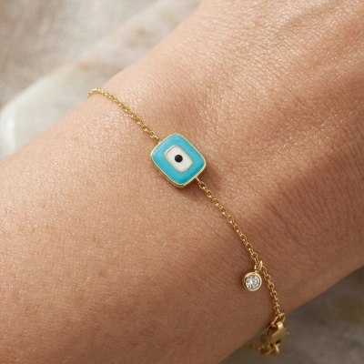Nazar Mineli Pırlanta Bileklik