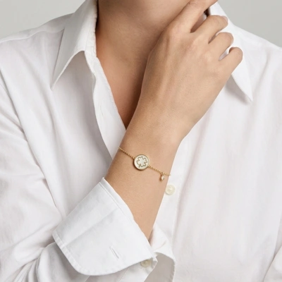 Sedef Mineli Yonca Pırlanta Bileklik