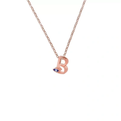 B Harfi Gözlü Gümüş Kolye