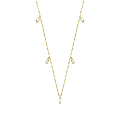 Baget Taş Sallantılı Altın Zincir Kolye