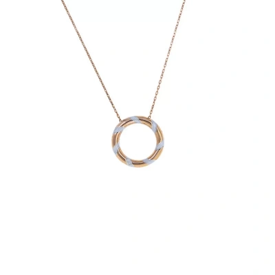 Beyaz Mineli Halka Gümüş Kolye