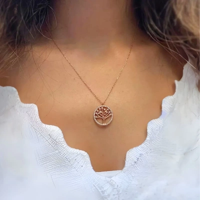 Çınar Ağacı Gümüş Kolye