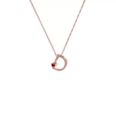 D Harfi Kalpli Gümüş Kolye