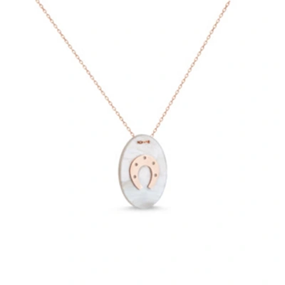 Elips Sedefli At Nalı Kolye