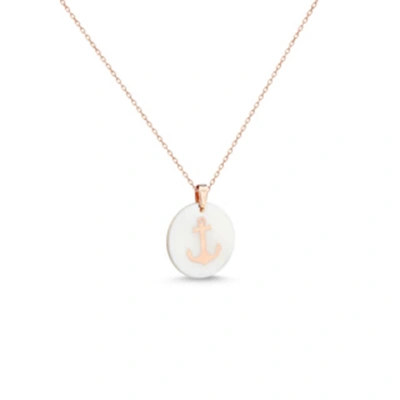 Elips Sedefli Çapa Kolye