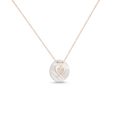 Elips Sedefli Kalp Kolye