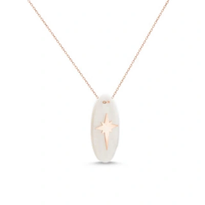 Elips Sedefli Kutup Yıldızı Kolye