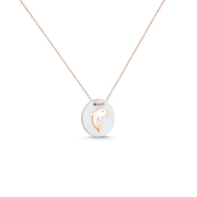 Elips Sedefli Yunus Balığı Kolye