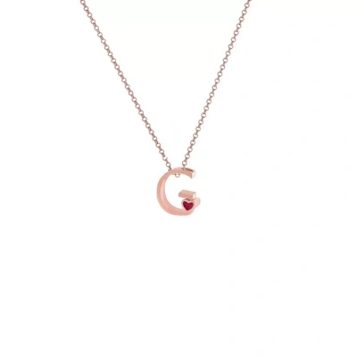 G Harfi Kalpli Gümüş Kolye