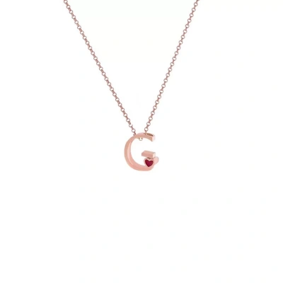 G Harfi Kalpli Gümüş Kolye